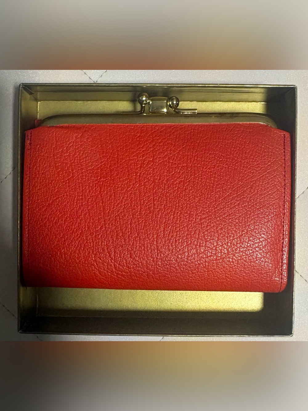 Vintage VTG Lady Buxton Red Pebbled Genuine Leather Kiss Lock Clutch Wallet - Picture 2 of 9